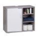 Relaxdays Wastafelonderkast - 1 deur - 3 vakken - met sifon uitsparing - 51 x 60 x 32 cm - betonlook
