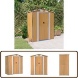 vidaXL Tuinschuur - 192x108x223 cm - Gegalvaniseerd staal - Lichtbruin