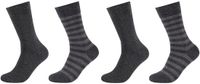 Camano Herensokken Ca-Soft Gestreepte Sokken Katoen 4-Pack Antraciet Melange 39-42