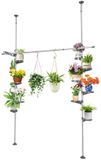 Ibenzoa® Verstelbaar plantenrek met dubbele stang en twaalf tabletten voor binnen