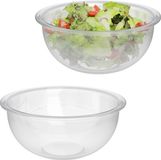 Relaxdays Saladeschaal - Set van 2 - Glas - 2,4 Liter - Mengkom - Serveerschaal