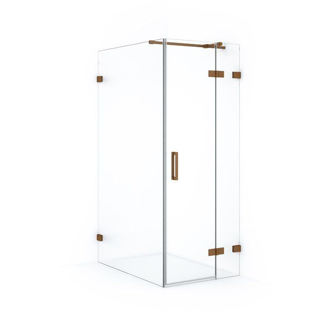 Maxaro Douchecabine Diamond 110x80cm 8mm Helder Veiligheidsglas Koper met Draaideur