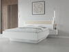 FLORACE Lit et tables de chevet avec tiroir 160x200 cm Blanc/Artisan Chêne