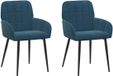 vidaXL Eetstoelen 2 stuks fluweel Blauw 56.5 x 50 x 85 cm