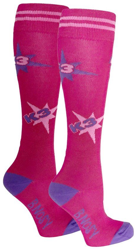 B. Nosy x K3 Sokken - Maat 31-34 - Gestreept - Katoen - Phlox Pink
