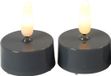 Countryfield LED theelichtjes/waxinelichtjes - 2x st - grijs - met timer - warm wit