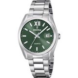 Festina F20707/5 Heren Polshorloge Zilverkleurig Groen Mineraalglas Staal