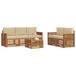 vidaXL - Salon d'extérieur - 6 pièces - Naturel et Beige - Bois d'acacia massif