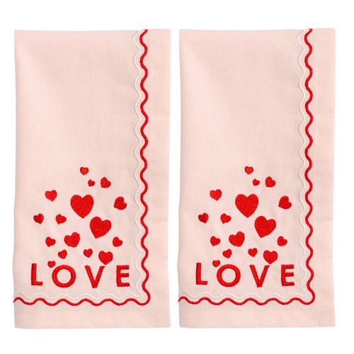 Vondels servet LOVE soft pink (set van 2)