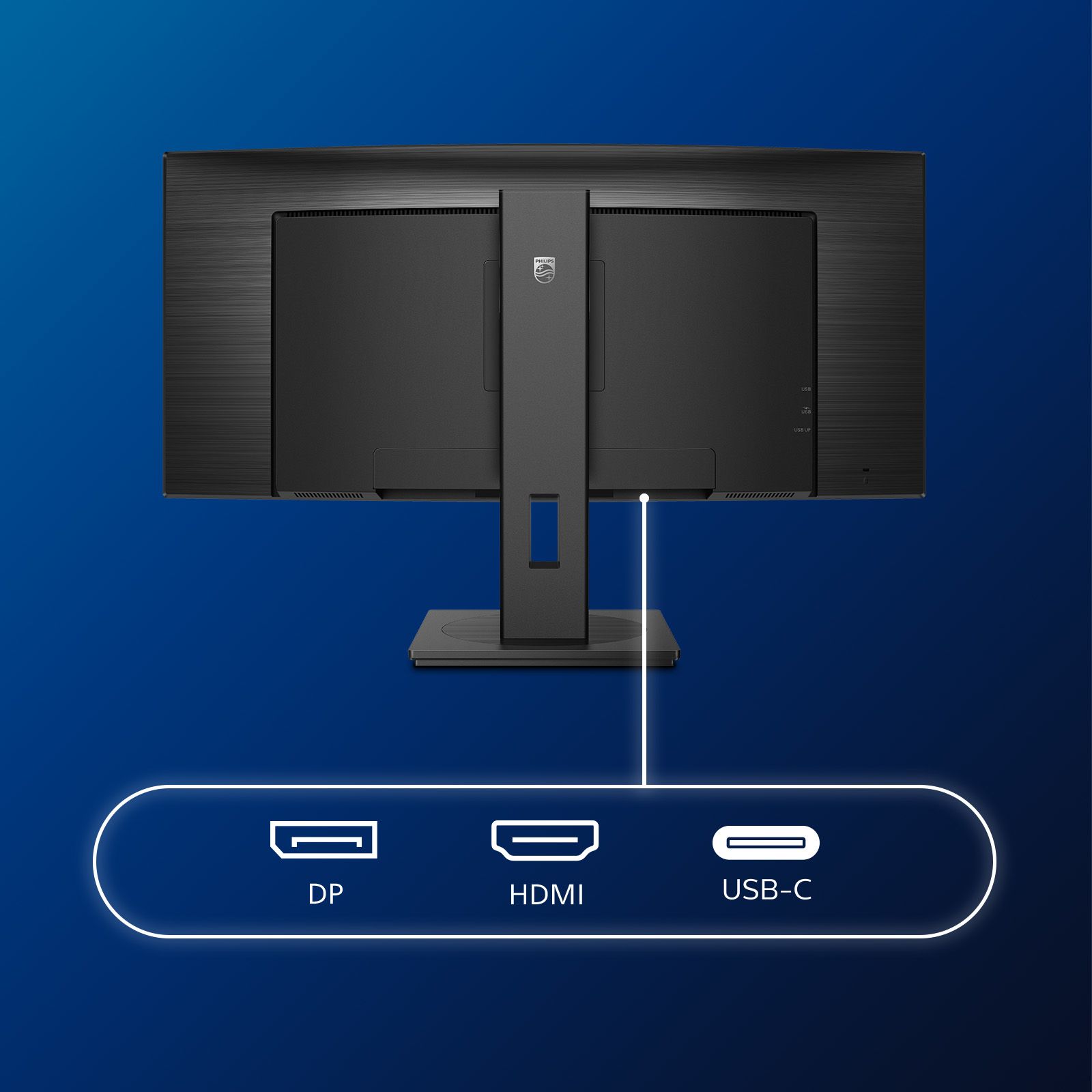 Philips 346B1C/00 34" QHD Curved Monitor - 3440x1440, 100Hz, USB-C, KVM, RJ45