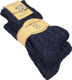 normani 2 paar Noorse sokken van schapenwol blauw gemêleerd 39-42