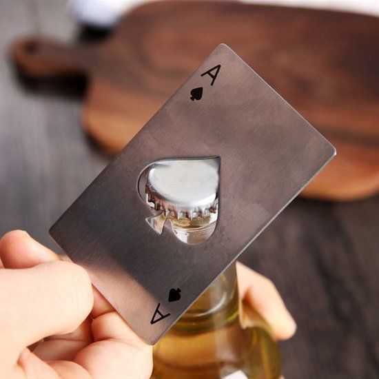Favorite Things Flesopener Schoppen Aas kaart - RVS