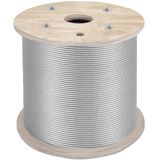 VEVOR Roestvrij stalen kabel, 6,4 mm x 61 m, gevlochten roestvrijstalen metalen kabel, 7 x 19, marinekwaliteit, breukvastheid, 2900 kg, voor leuningen, balustrade, lichtketting om op te hangen, hek