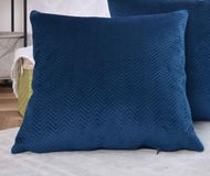 Gardinenbox Greta sierkussen, 45 x 45 cm, blauw, jacquard, visgraatpatroon, onderhoudsvriendelijk, ritssluiting, zachte vulling van 320 g, keuze uit vele kleuren