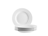 MÄSER Serie Arlona, dessertborden set voor 6 personen van hoogwaardig porselein, kleine keramische borden, tijdloos, elegant, porselein, wit