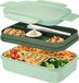 Goodivery ® Boîte à lunch de luxe de grande capacité pour adultes et enfants avec plusieurs compartiments et couverts - Vert