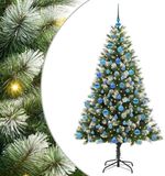 vidaXL Kunstmatige Scharnierende Kerstboom met Gevlokte Sneeuw Warmwit