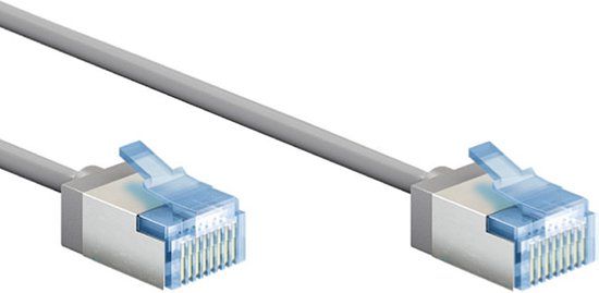Goobay U/FTP Cat 6a Slimline Ethernet Cable - 5m - Grey