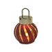 Svenska Living Kerstbal met led lampjes stripe rood ø10x15cm