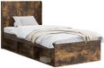 vidaXL Bedframe met opbergruimte en hoofdbord Gerookt eiken