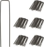 Relaxdays Gronddoekpennen Worteldoek - Set van 250 - 15 cm - Ø 2 mm - Tentharingen - Staal - Antraciet