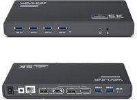 Displaylink WAVLINK Displaylink Dockingstation, USB C, universeel dockingstation met 2 x HDMI en DP, 65 W PD, Gigabit Ethernet, 6 x USB 3.0, audio, microfoon, compatibel met Mac OS en Windows