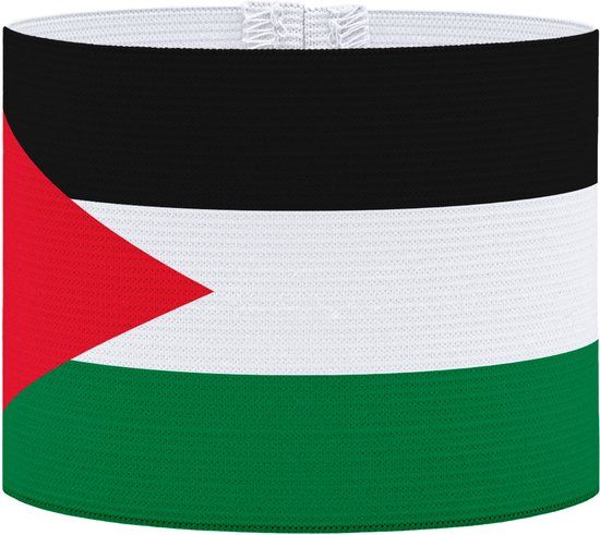 Aanvoerdersband - Palestina - Junior - Zwart/Wit/Groen/Rood - Elastaan/Polyester