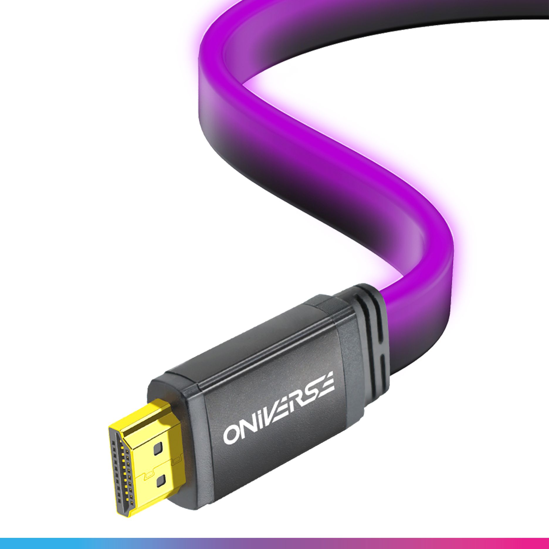 Oniverse ONICAB2-HDMILED-PRPL HDMI kabel 2 m HDMI Type A (Standaard) Paars