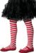 Smiffys Panty - rood/wit gestreept - kinderen - 8-12 jaar