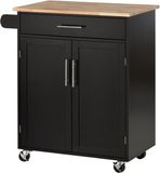 Homcom Keukeneiland - MDF - Zwart - 83x45x91,5cm