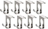 Merkloos Deurhaken - 8x stuks - RVS - ophanghaakjes - metaal - zilver - deurkapstok