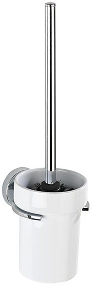 WENKO WC Borstel Set Capri Vacuumloc Rond Keramiek Chroom Wit