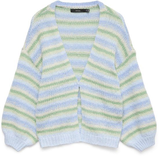 Vero Moda Vest Vmmaybe Stripe Ls Open Cardigan Noo 10345405 Fog Green/w. Mistelt Dames Maat - L