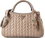 GUESS Cheryl Triple Compartment Satchel Dark Taupe Handtas