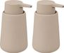 5Five Zeeppompje/dispenser - 2x - Cocoon - Polyresin - Beige - 15 cm - 300 ml