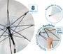 Merkloos Strandparasol Ø 180 tot 240 cm van aluminium model pauw met draagtas en zonwering UPF 50+ in groen of blauw - 200 cm