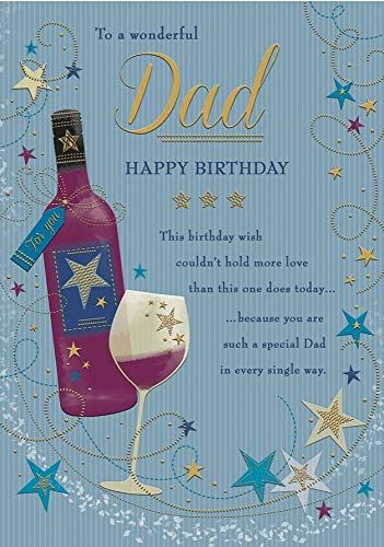 Piccadilly Greetings Birthday Card Dad - 10 x 7 inch, Pink