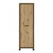 Forte Trondheim kledingkast met 1 deur, houtmateriaal, Artisan eiken/zwart teken, 64,4 x 199,4 x 41,5 cm