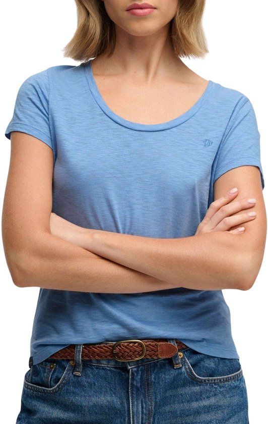 Superdry Studios Scoop Neck Shirt Dames Blauw - Maat 10