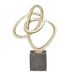 Deco 79 Polystone Abstract Decoratief Sculptuur Link Home Decor Standbeeld met Zwarte Basis Figuur Accent 27,9 x 10,2 x 43,2 cm Goud