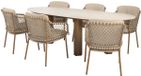 4 Seasons Outdoor Estate Martinique dining tuinset 240x105xH75 cm 7 delig keramiek amber