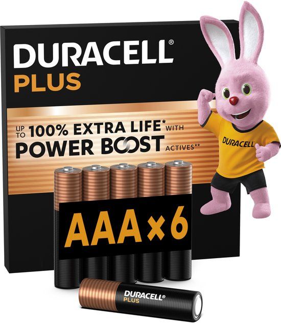 Duracell Plus AAA Alkaline Batterijen - 6 stuks