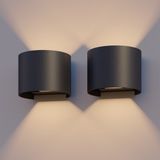 Calex LED Wandlamp Verona - 2 Stuks - Zwart