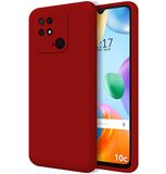 Zachte Xiaomi Zachte vloeibare siliconen beschermhoes voor Xiaomi Redmi 10C, rood