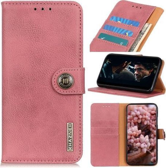 Voor Samsung Galaxy A72 5G KHAZNEH Koeienhuid Textuur Horizontale Flip Leren Case met Houder &amp; Kaartsleuven &amp; Portemonnee (Roze)