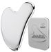 Merkloos Gua sha Gua sha plaat gezichtsmassage - roestvrij staal - 50 x 80 mm - Zilver - Voor gezicht en lichaam