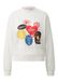 QS Sweatshirt chocoladebruin / curry / knalrood / wit