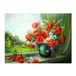 Diamond Pracht Creatives Diamond Painting Set, afbeelding met motief boeket klaprozen en accessoires, knutselset om te schilderen met glittersteentjes, voor kinderen vanaf 5 jaar