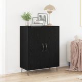 vidaXL Dressoir Zwart Eiken 69,5 x 34 x 90 cm Bewerkt Hout