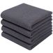 Homaxy 100% katoenen wafelweefsel keukenhanddoeken, ultrazachte absorberende sneldrogende schoonmaakhanddoek, 35 x 61 cm, 4-pack, donkergrijs